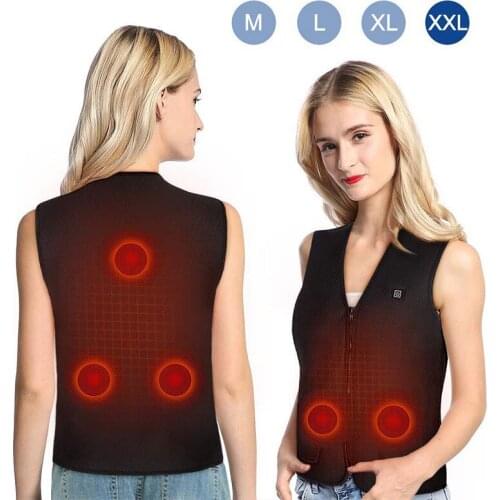 4XL Men Outdoor USB Infrared Heating Vest Jacket Winter Flexible Electric Thermal Cloth Waistcoat Women Fishing Hiking Plus Size