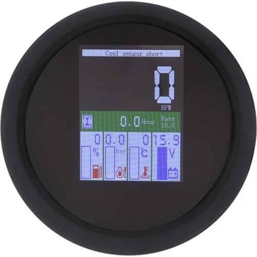 NMEA 2000 5 in 1 Multi-functional Tachometer Digital Gauge 85MM Fuel Level Water Temp Oil Pressure 0~10 Bar With Alarm 12V/24V