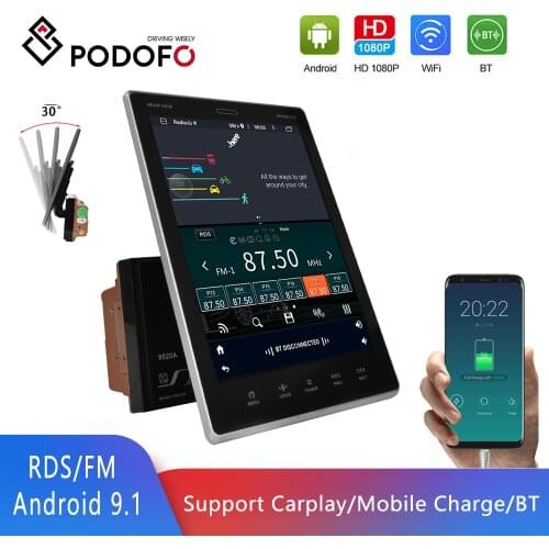 Podofo Android 9.1 2 din Car Radio GPS Multimedia Player Carplay Universal 9.5" HD For VW Nissan Toyota Hyundai Ford Audi Benz