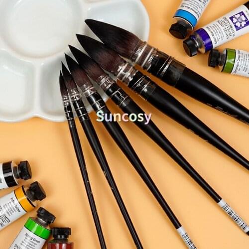 Raphael SoftAqua 805 Synthetic Squirrel Watercolor Brush, Quill, Hold Twice As Much Color, Art Supplies