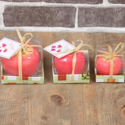 S/M/L Red Apple Candle With Box Fruit Shape Scented Candles Lamp Birthday Wedding Gift Christmas Party Home Decoration