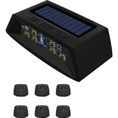 T690-WF6 TPMS Display Tire Pressure Monitoring System Solar External Sensor Tire Pressure Alarm Monitor for 4-6 wheel truck car