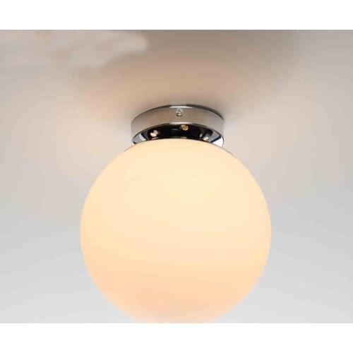 Modern Minimalist Restaurant Balcony Frosted Glass Ball Ceiling Lamp Creative Spherical LED Ceiling Lamp