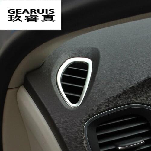 Car Styling For Volvo V40 AC Outlet Trim Air Outlet Frame Decoration Stainless Steel Sticker Cover interior Auto accessories LHD