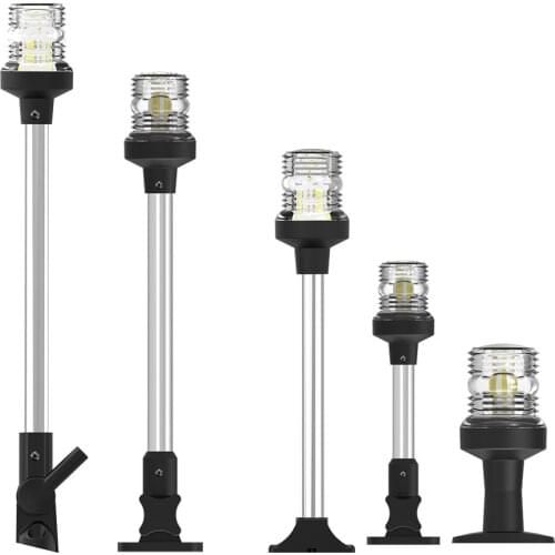 USCG 3NM 12V 24V LED Marine Boat Accessories Stainless Steel White Fold Down Navigation Light