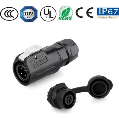 Waterproof connector cable wire male plug female socket panel M12 4pin led lamp/electronics/solar/led strip connector pastic