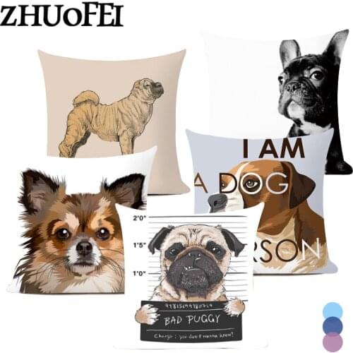 High Quality Animal Printed Pillows Cushion Cover Cute Home Decorative Sofa Square Polyester Lumbar Pillow Cover 45X45cm C0018