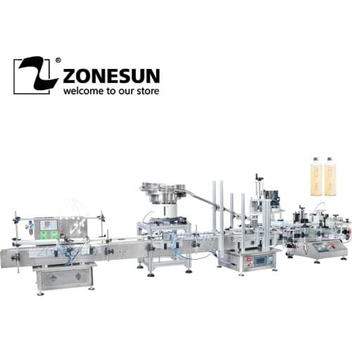 ZONESUN ZS-FAL180C5 Automatic Desktop Essential Oil Round Bottle Filling Capping And Labeling Machine Line With Vibratory Bowl