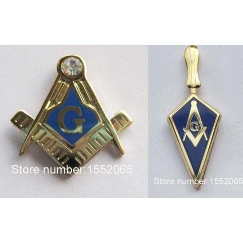 1 set of masonic lapel pin badge with butterfly clutch
