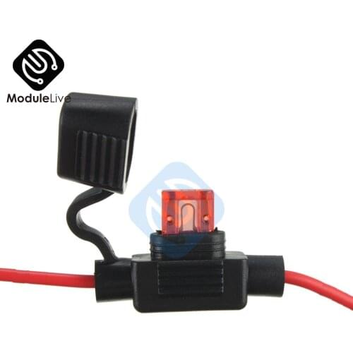 10PCS Waterproof Power Socket Mini Blade Type In Line Fuse Holders with 10A Fuse Car Replacement Fuses