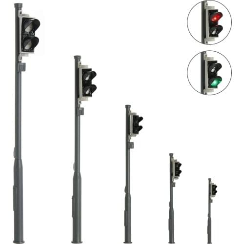 4pcs Model Traffic Singal Red/Green Road Crossing Block Signals Light 2-LEDs HO OO O G Scale