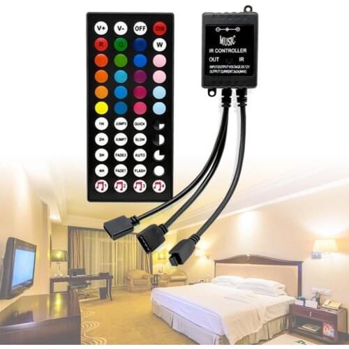 44 Keys IR Music RGB LED Controller Sound Sensor Control for 5050 3528 LED Strip Lights New