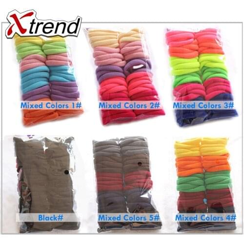 Hair Holders 50pcs 6 Color Seamless Gum Hair Elastic Rubber Bands Elasticity Holder Hair Rope Girls' Hair Accessories