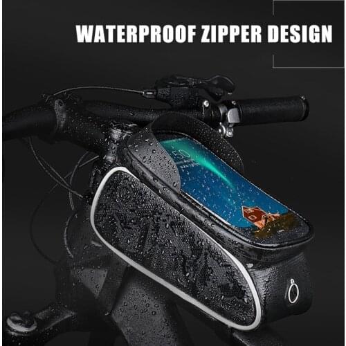 6.5'' Rainproof Bicycle Bag MTB Bike Cycling Head Tube Mount Bag Mobile Phone Touch Screen Bicycle Phone Holder Bag Accessories
