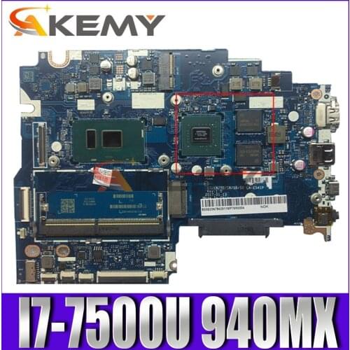 Akemy For Lenovo YOGA 520-14IKB Flex 5-1470 Laptop Motherboard LA-E541P CPU i7-7500U GPU 940MX 2GB Tested 100% Work