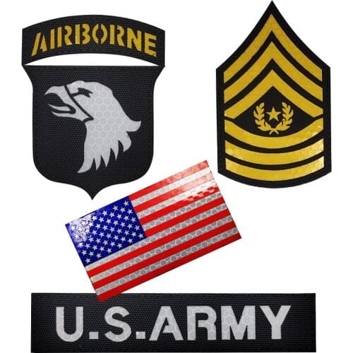 US 101 Airborne Armband Tactical Embroidery Velcros IR Patches USARMY Hook Chapter Military Patch