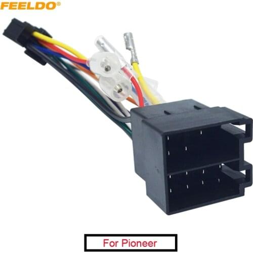 FEELDO Car Stereo Radio ISO 16-Pin PI100 Wire Harness Adapter For Pioneer 2003-on For Volkswagen Wire Connector Into Car Cable