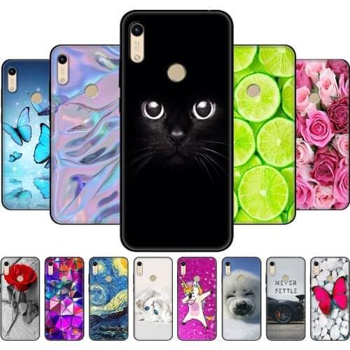 For Honor 8A Case For huawei Honor 8A prime Silicon TPU back Cover Phone Case On Huawei Honor 8A JAT-LX1 8 A black tpu case rose