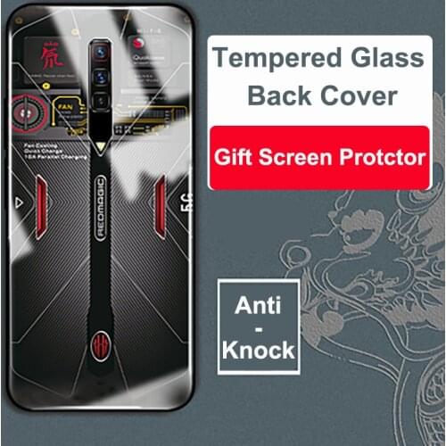 For ZTE Nubia Red Magic 6 Pro Case Tempered Glass Hard Back Cover Soft TPU frame + Glass Film For Nubia Red Magic 6 NX669J Cases