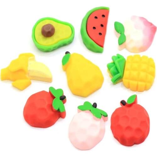 Hot Sale Mix Resin Flatback Fruit Flat Back Cabochon Kawaii DIY Resin Craft Decoration Miniature Resin