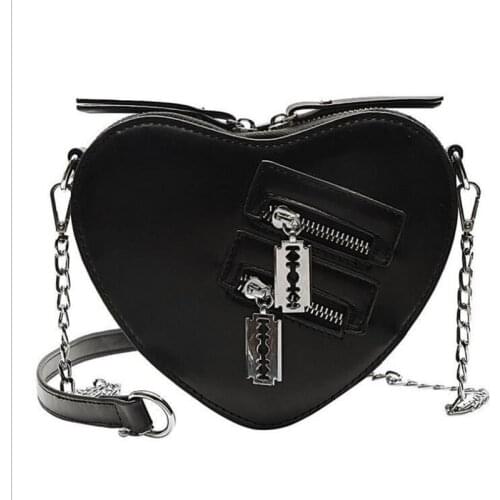 Gothic Punk Bags Women Blade Chain One Shoulder Bag Female Harajuku Casual Bag