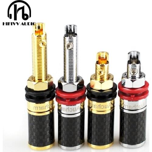 Hi end Pure copper speaker plug socket hifi audio speaker connector amplifier plat Rhodium Carbon brazing banana plug connector
