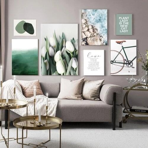 Green Plants Fresh Landscape Pictures Nordic Simple Home Decoration Canvas Painting for Living Room Bedroom Wall Printing Poster
