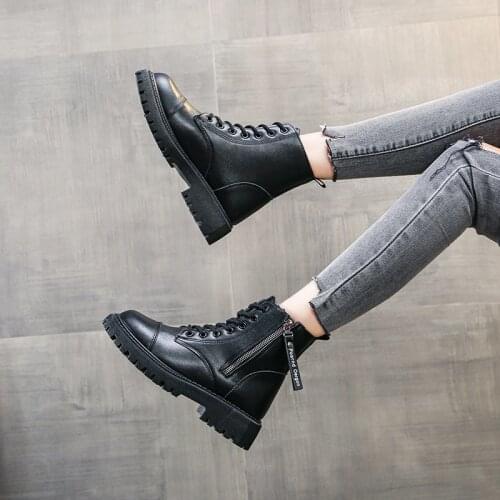 Nice New Womens Pu Vogue Winter Martin Boots Increase Double Zipper Style Girl Boots Women Shoes