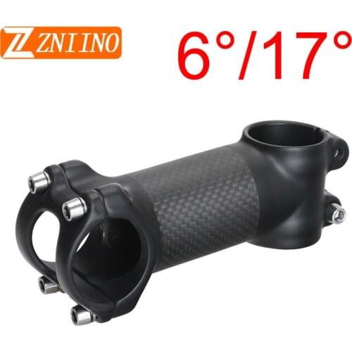 NO LOGO matte Bike Stem Bike Carbon Fibre Bicycle Riser Stem MTB Road Bike 31.8mm Angle 6 Bicicleta Tallo Bicicleta potencia