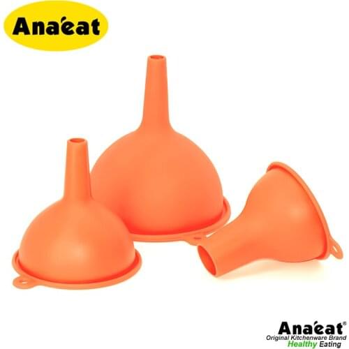 ANAEAT Multifunctional Silicone Funnel Wide Mouth Funnel Oil Liquid Wine Canned Cooking Kitchen Tool