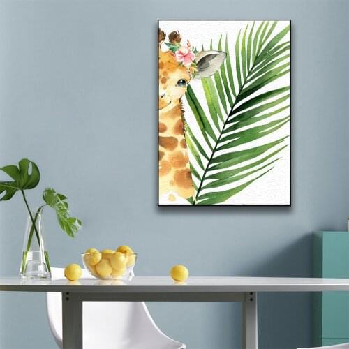 DIY Painting By Numbers Plant Leaf Lion Zebra Giraffe Elephant Oil Painting On Canvas Fresh And Simple Pictures Drawing Set