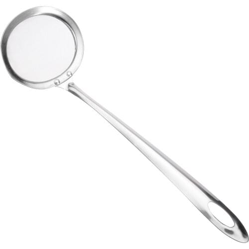 New Stainless Steel Long Handle Fine Mesh Wire Strainer Food Soup Filter Residue Colander Scoop Oil Skimmer Kitchen Scoop Tool