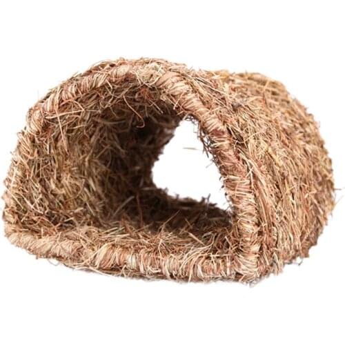 New Grass House Tunnel Hutch Woven Hut for Laying or Sleeping Edible Chew Home for Rabbits Chinchilla and Small Animals