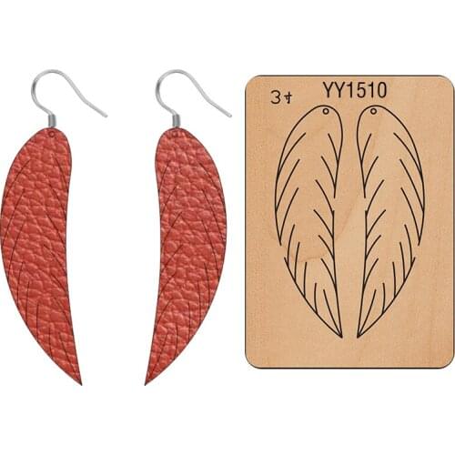 Leaf earring cutter mold wood moldYY1510 wood die knife die is suitable for the market general manual knife die