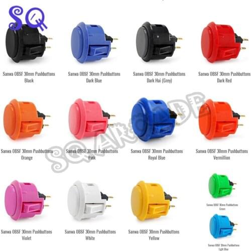 OBSF-30 sanwa original Rocker sanwa 30mm button push button switch for Coin Operated Arcade Game cabinet parts accessories 12pcs