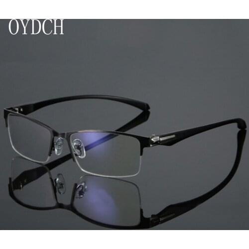 High-end Blue Ray Reading Glasses For Men And Metal Semi-framed Reading Glasses For Women Dioptric Glasses