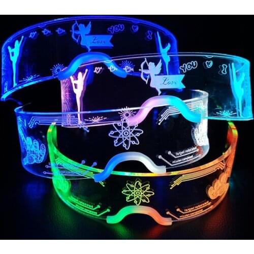 Trendy Luminous LED Glasses Neon Party Decoration Fashion Steampunk Sunglasses For Nightclub DJ Dance Vocal Concert