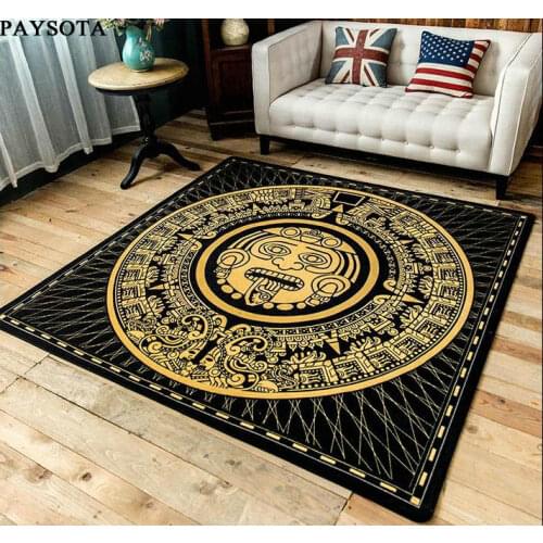 PAYSOTA Mayan Culture Carpet Living Room Sofa Bedroom Rug Door Square Mat