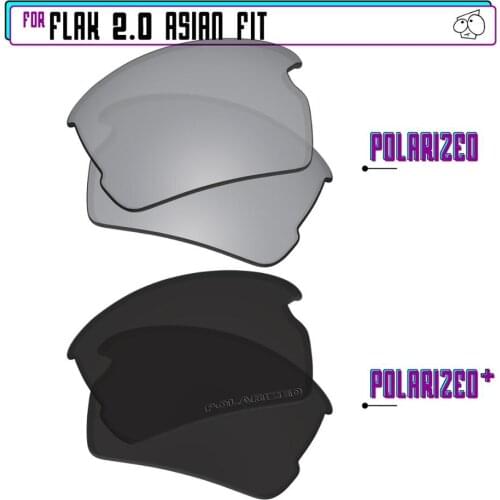 EZReplace Polarized Replacement Lenses for - Oakley Flak 2.0 Asian Fit (AF) Sunglasses - Blk P Plus-SirP Plus