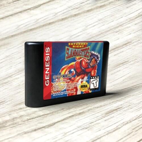 Saturday Night Slam Masters - USA Label Flashkit MD Electroless Gold PCB Card for Sega Genesis Megadrive Video Game Console