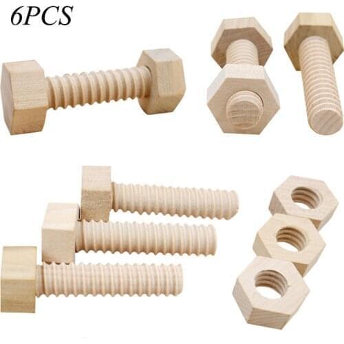 Early Education Educational Screw Nut Assembling Wooden Toy Solid Wood Screw Nut Hands-On Teaching Aid Educational Toy For Child