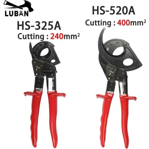HS-520A HS-325A 400mm2 Max Ratcheting ratchet cable cutter Germany design Wire Cutter Plier, not for cutting steel wire
