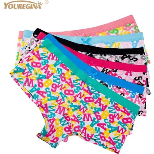 Sexy Women Underwear Boxer Pink Panties Cotton Boyshort Letter Briefs Breathable Cozy Low-Rise Ladies Shorts 6 pcs/lot