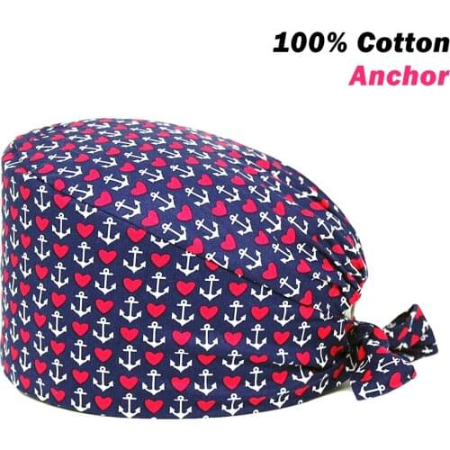 Unisex Surgicals Hat 100% Cotton Love Printing Adjustable Nursing Hats Accessories Beauty Salon Pet Shop Lab Workers Scrub Caps