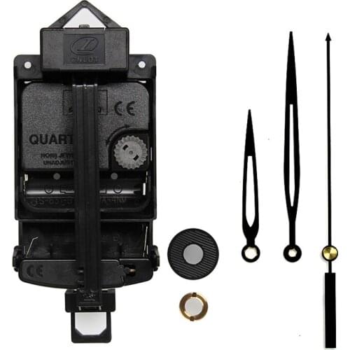 SHINFUKU 6mm & 11mm Sweep Pendulum Clock Mechanism 37# Black Hands Clock Accessory Quartz DIY Kits