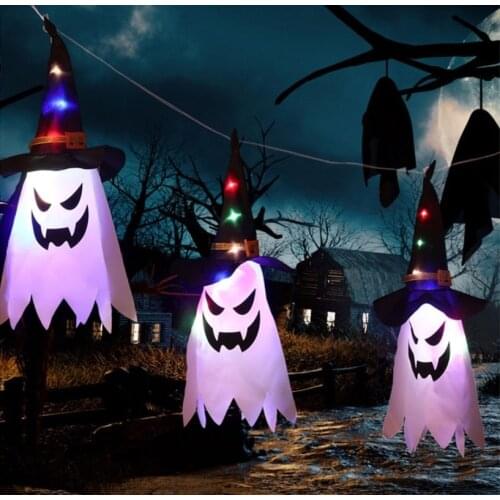 LED Lights Pointed Hat Cap Wizard Cap Halloween Costume Home Glow Party Decor Festival Lantern The Tree Hanging Ornament