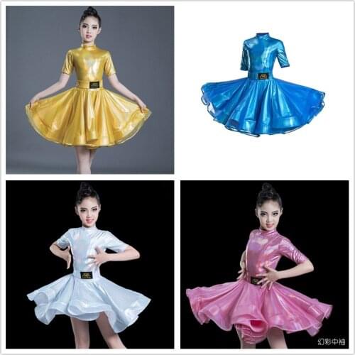 2020 Latin Dance Skirt Children Girls Professional Regulations Competition Clothes Children Dance Practice Clothes