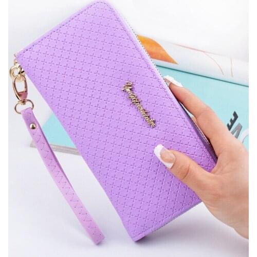 Woman Pu Leather Fashion Female Long Section Wallet Ladies Zipper Purse Large Capacity Practical Hand Wallet