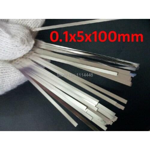 0.1 x 5 x 100mm 100pcs/lot Pure Nickel Plate Strap Strip Sheets 99.96% for battery spot welding machine Welder Equipment