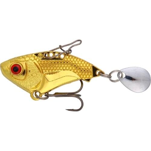 1PCS VIB Metal Spinning Sea Fishing Lure 45mm/16gArtificial Noise Sequins Spoon Hard Bait Jig Pike CrankBait Carp Fishing Tackle